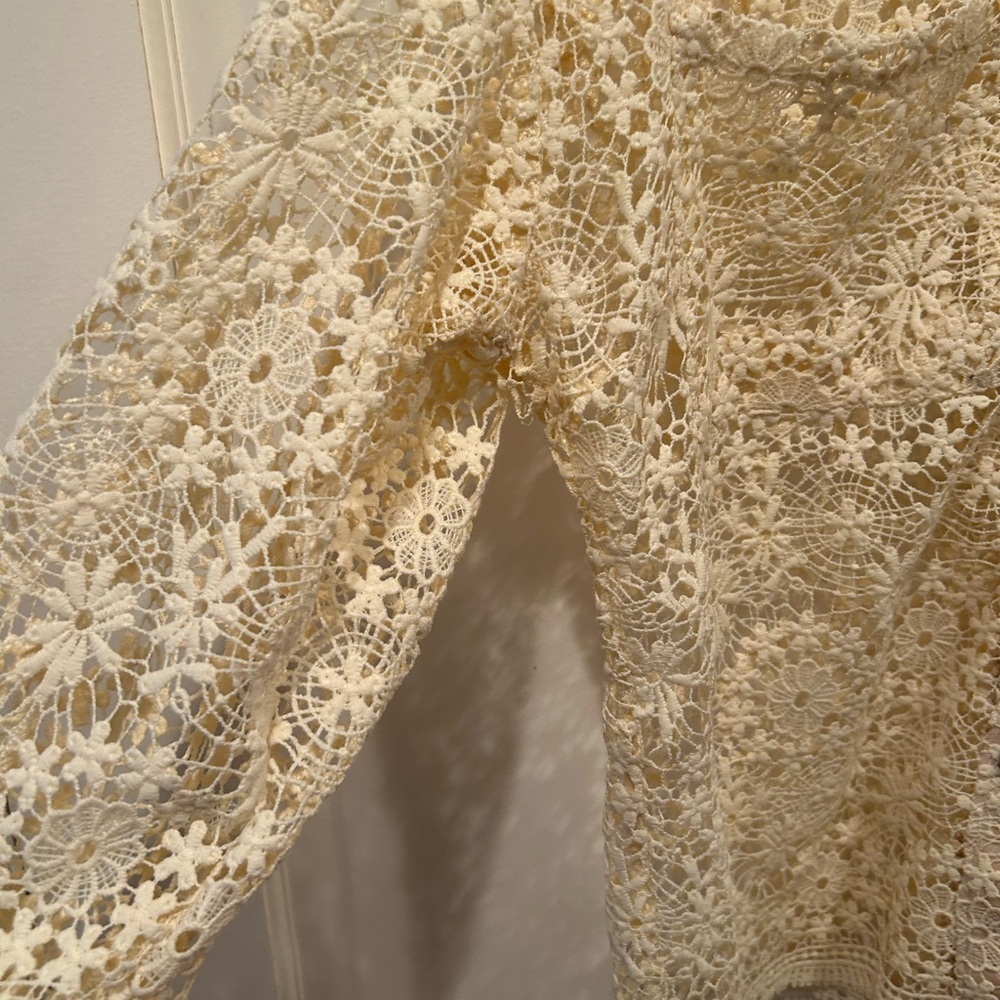WHITE BIRCH WOMENS FLORAL BUTTON DOWN LONG SLEEVE TOP SIZE SMALL NATURAL NEW - Picture 10 of 12